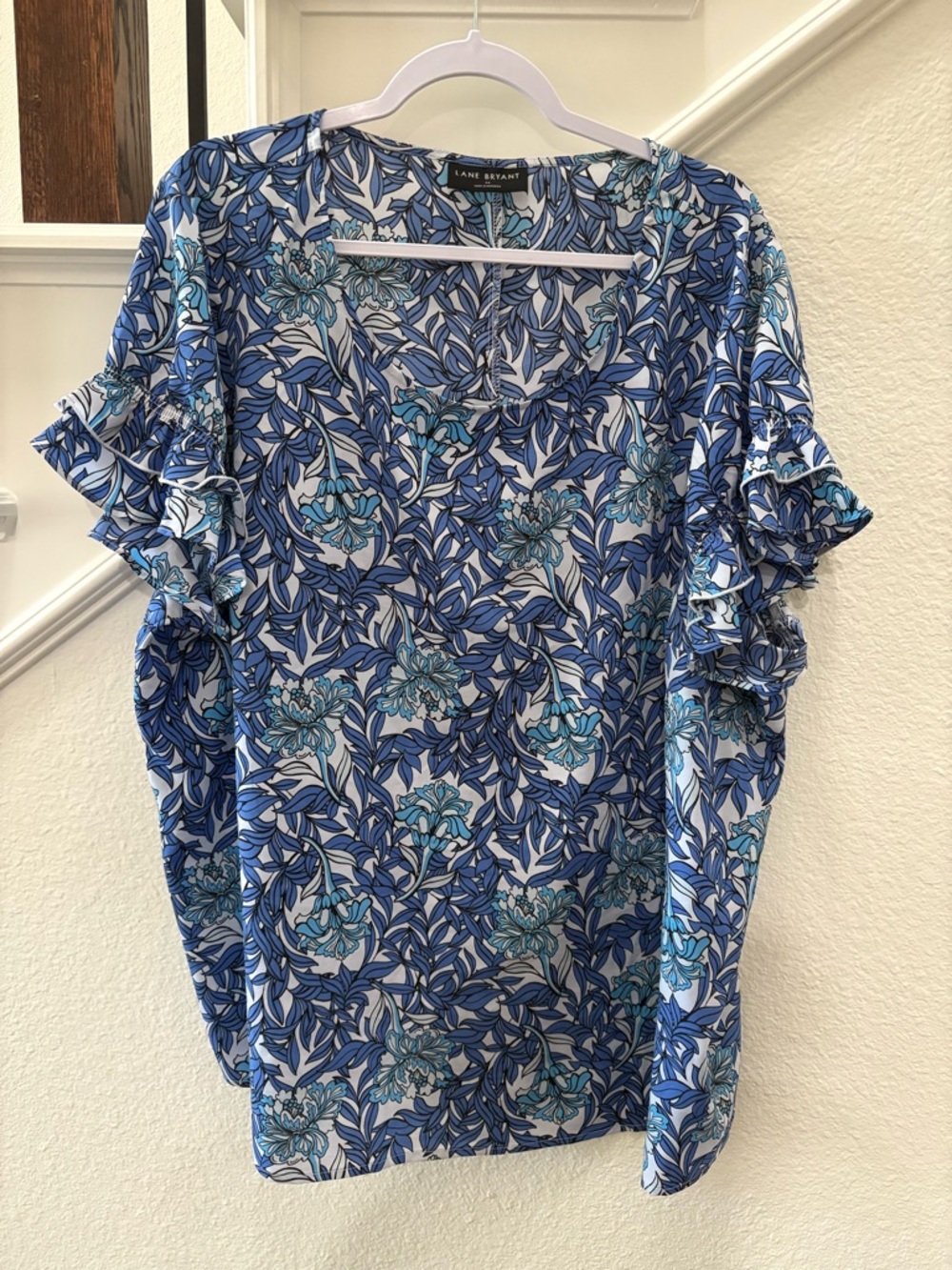 Lane Bryant Blue Patterned Blouse
